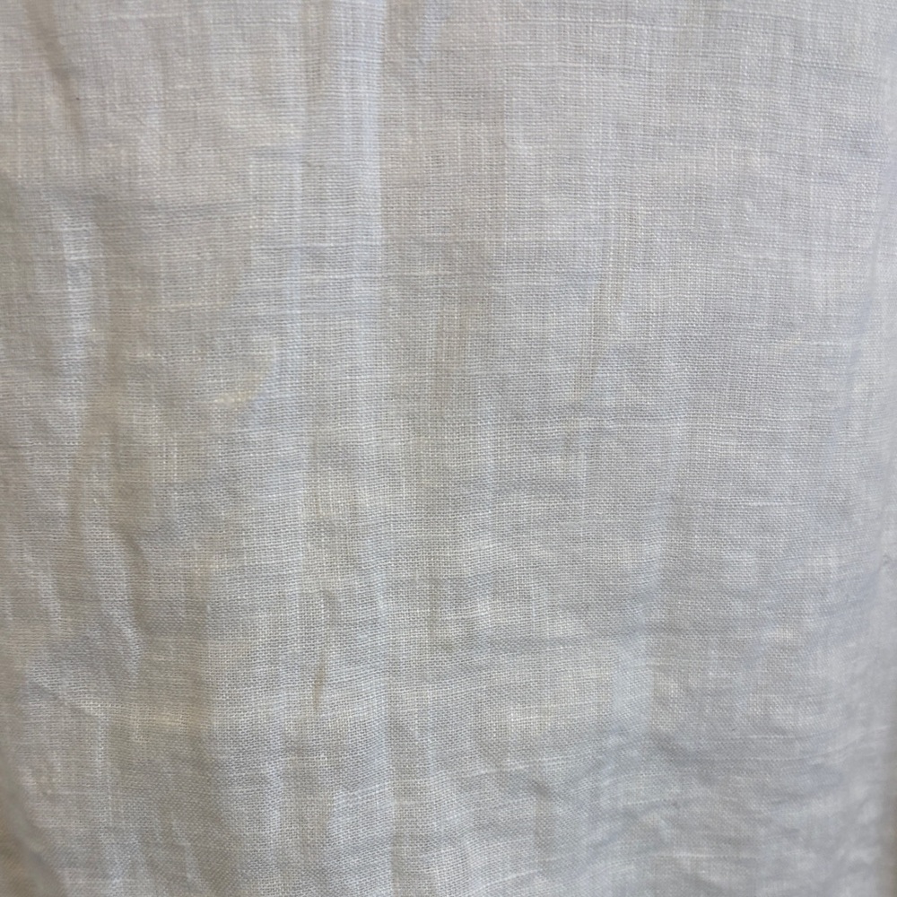 Cynthia Rowley White Linen Scoop-neck Button-Detail Short Sleeve Top Medium - Picture 3 of 8